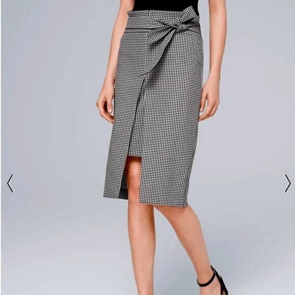 🖤🤍 WHITE HOUSE BLACK MARKET Gingham Pencil Skirt w/Removable Belt NWT SIZE 8 - Picture 16 of 16